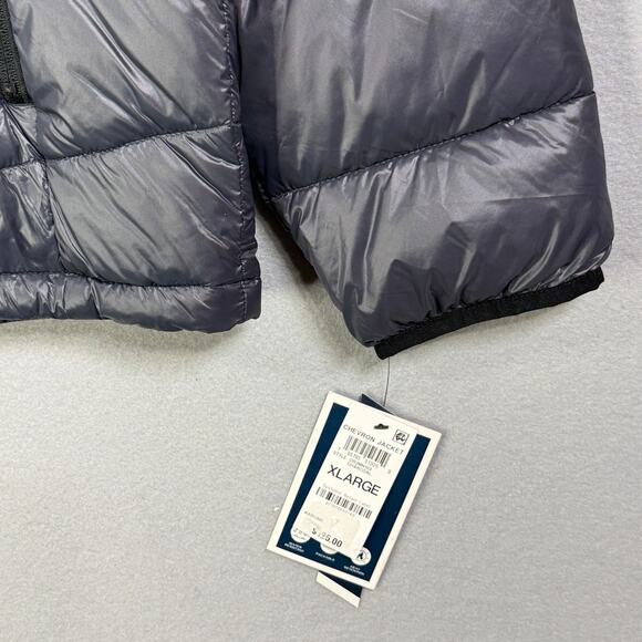 Club Room Men's Chevron Quilted Hooded Puffer Jacket Charcoal XL $125 - Picture 6 of 9